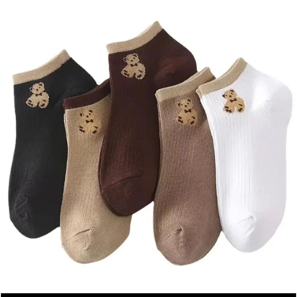 Brown teddy bear ankle socks bundle